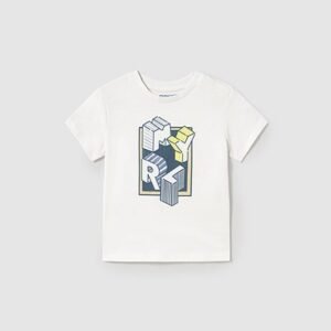 camiseta manga corta básica blanca letras bebé niño Mayoral