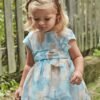 vestido lino estampado azul bebé niña Mayoral