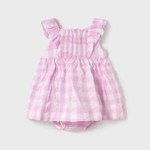 vestido con braguita cuadro vichy bebé niña Mayoral