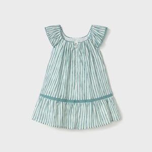 vestido algodón con rayitas esmeralda bebé niña Mayoral