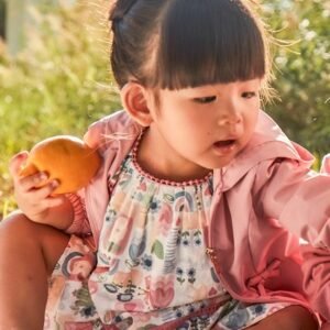 vestido estampado tonos rosa bebé niña Mayoral
