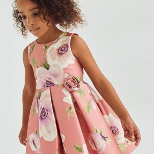 vestido mikado estampado ceremonia niña Abel y Lula