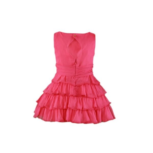 vestido fucsia gasa con volantes chica Miranda - Imagen 3