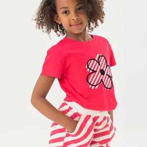 camiseta manga corta flor chica boboli