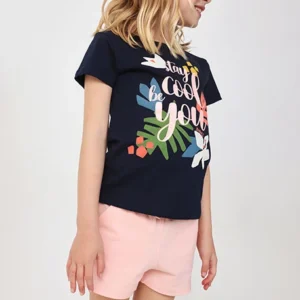 conjunto punto azul marino y rosa mini niña bóboli