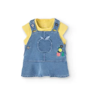 pichi punto tejano camiseta amarilla bebé niña boboli