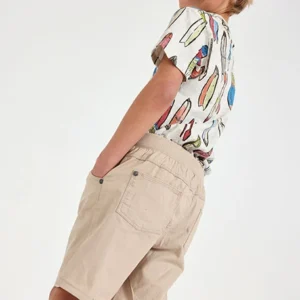 bermuda gabardina beige mini niño boboli
