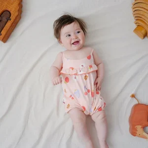 pelele punto estampado rosa bebé niña Boboli