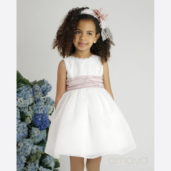 vestido plumeti ceremonia niña Amaya - Imagen 2