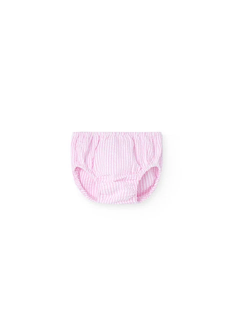 vestido popelín rayas en rosa y blanco bebé niña boboli - Imagen 2