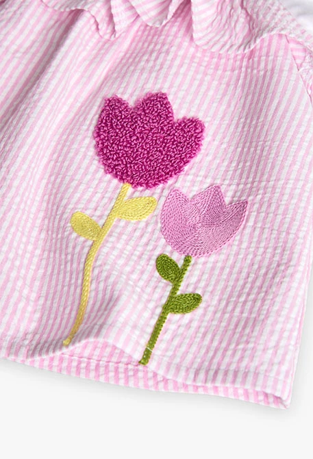 vestido popelín rayas en rosa y blanco bebé niña boboli - Imagen 4