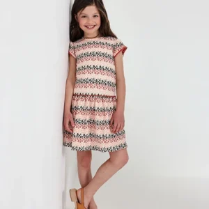 vestido bambula salmón mini niña Bóboli