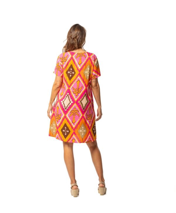 vestido manga corta maxi estampado multicolor Señoretta - Imagen 3
