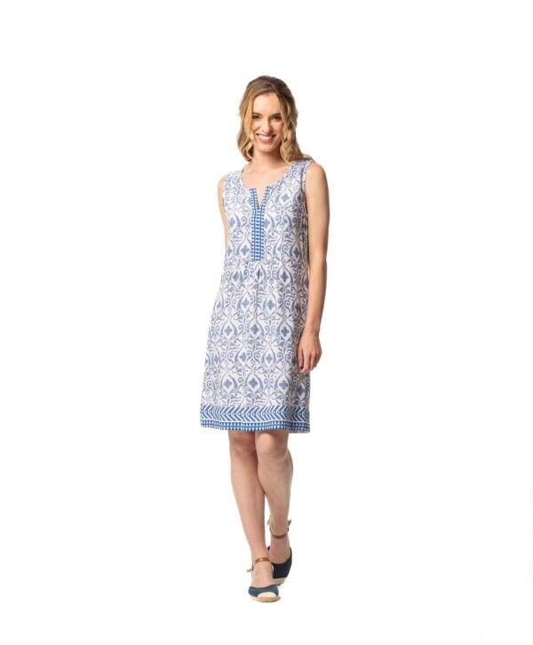vestido sin mangas cenefa azul mujer Señoretta - Imagen 2