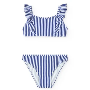 bikini chica rayas azulón Boboli