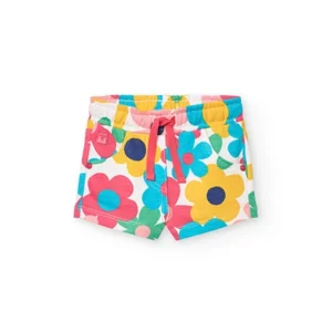 pantalón corto punto estampado flores mini niña Boboli