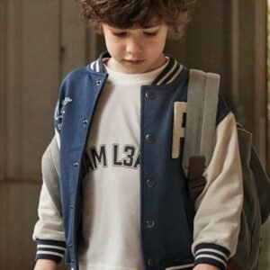 bomber bicolor azul mini niño Mayoral