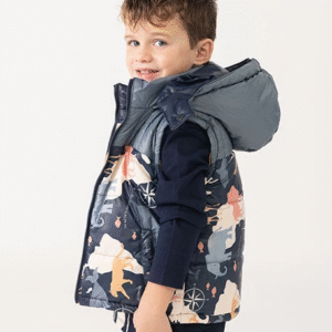 chaleco reversible estampado animales mini niño bóboli