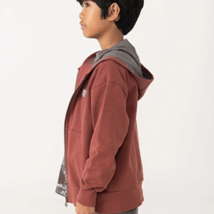 chaqueta felpa capucha marrón chico bóboli