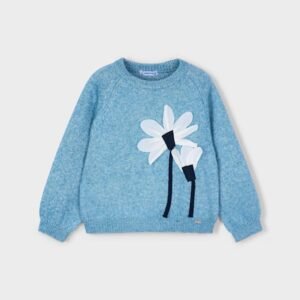 jersey flores apliques color océano mini niña Mayoral