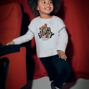 legging terciopelo negro básico mini niña Mayoral