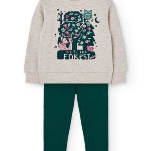 conjunto felpa perchada niña bosque mini niña bóboli