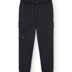 pantalón largo felpa negro chico bóboli