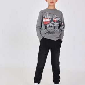 pantalón felpa denim negro chico bóboli