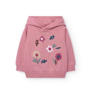 sudadera felpa malva flores mini niña bóboli