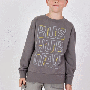 sudadera felpa letras gris chico bóboli