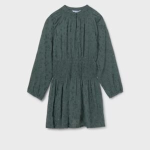 vestido gasa lúrex verde chica Mayoral