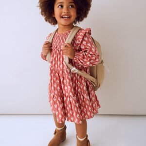 vestido viella estampado teja mini niña Mayoral