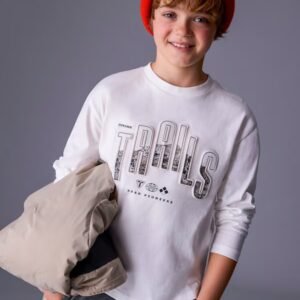 camiseta manga larga letras relieve chico Mayoral
