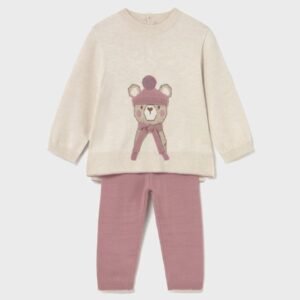 conjunto tricotosa color orquídea bebe niña Mayoral