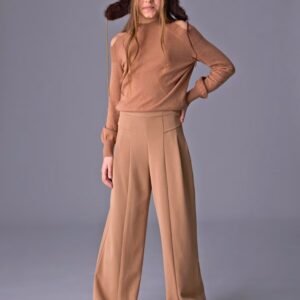 pantalón pinzas acampanado camel chica Mayoral