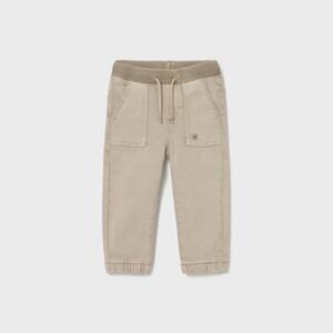 pantalon sarga jogger beige bebe niño Mayoral
