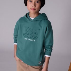 sudadera con capucha verde pino chico Mayoral
