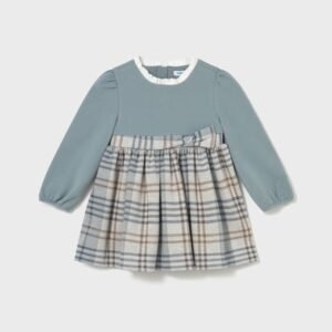 vestido combinado cuadros bebé niña Mayoral