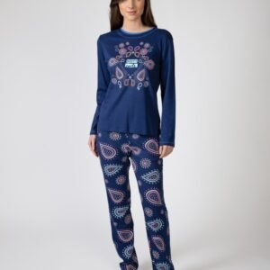 pijama mujer azul estampado Massana
