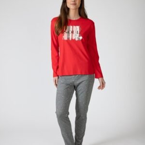 pijama mujer rojo algodón Massana