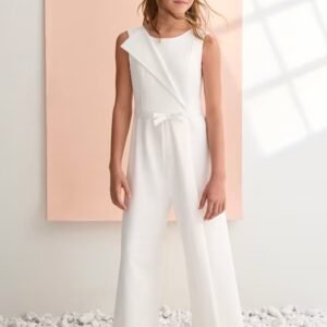 mono blanco crepe ceremonia chica Abel y Lula