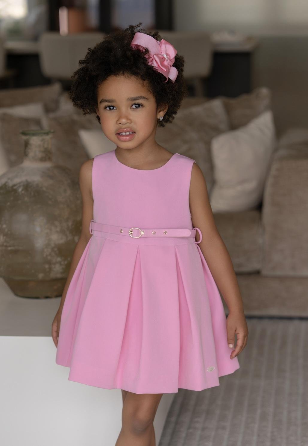 vestido vestir rosa con cinturón niña Miranda