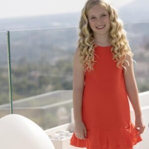 vestido sin mangas gasa naranja chica Miranda