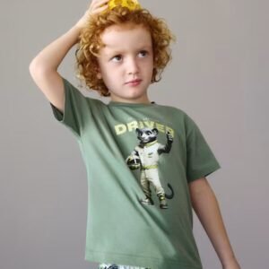 camiseta manga corta verde driver mini niño Mayoral