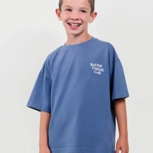 camiseta manga corta azul peces Boston kids