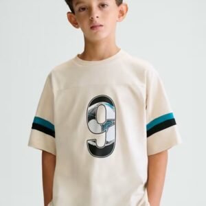 camiseta manga corta fútbol crema chico Mayoral