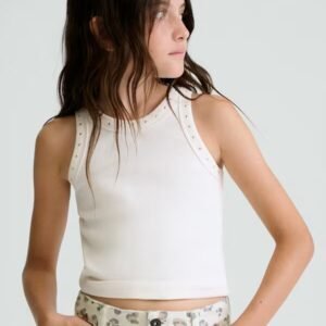 camiseta tirantes canalé hueso chica Mayoral