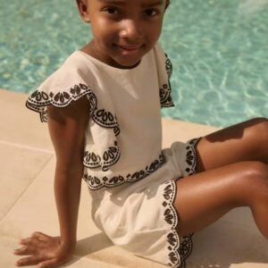 conjunto bermuda bordado ondas ceremonia Abel y Lula