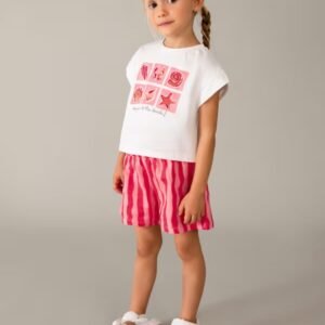 conjunto punto short rayas beach mini niña Mayoral