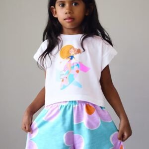 conjunto punto short estampado flores mini niña Mayoral